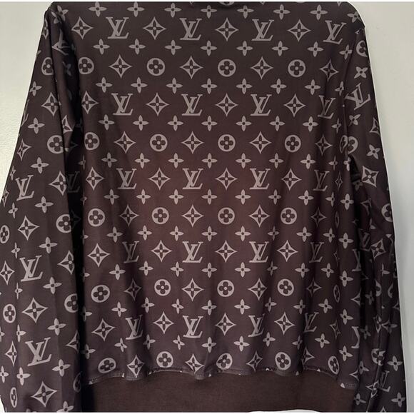 JACKET: Brown & Tan Monogram Design w/Zipper NWT - Picture 7 of 17